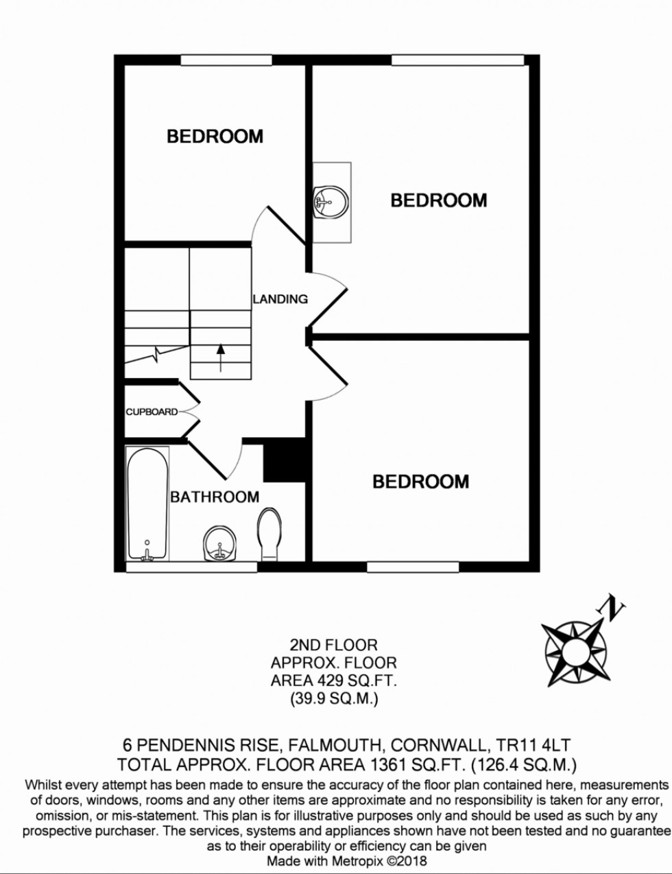 Floorplan for Pendennis Rise, Falmouth