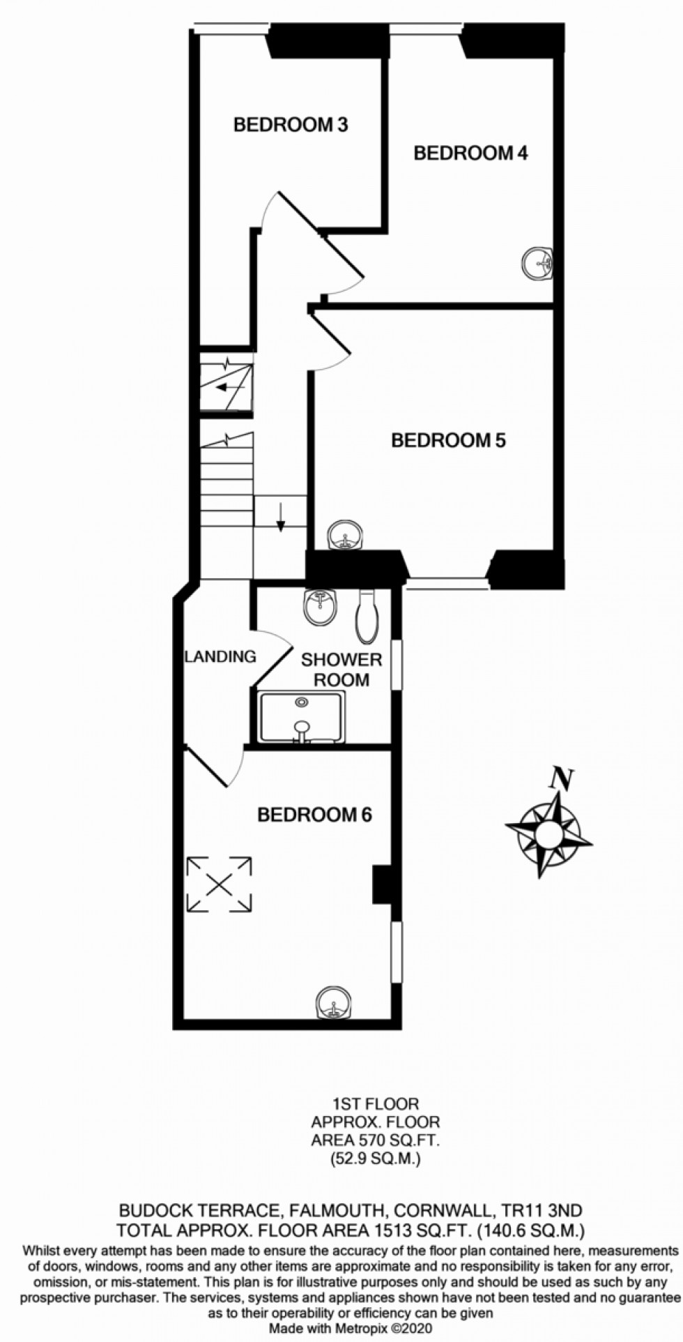 Floorplan for 19 Budock Terrace, Falmouth
