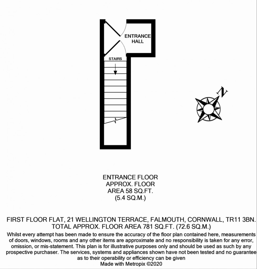 Floorplan for Wellington Terrace, Falmouth