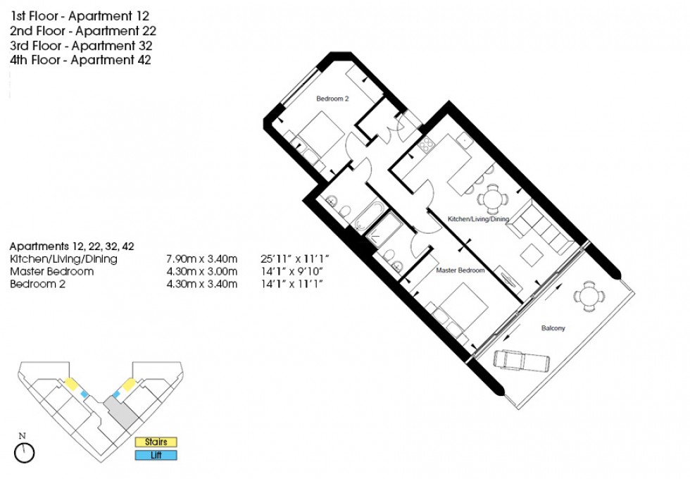 Floorplan for The Liner, Cliff Road