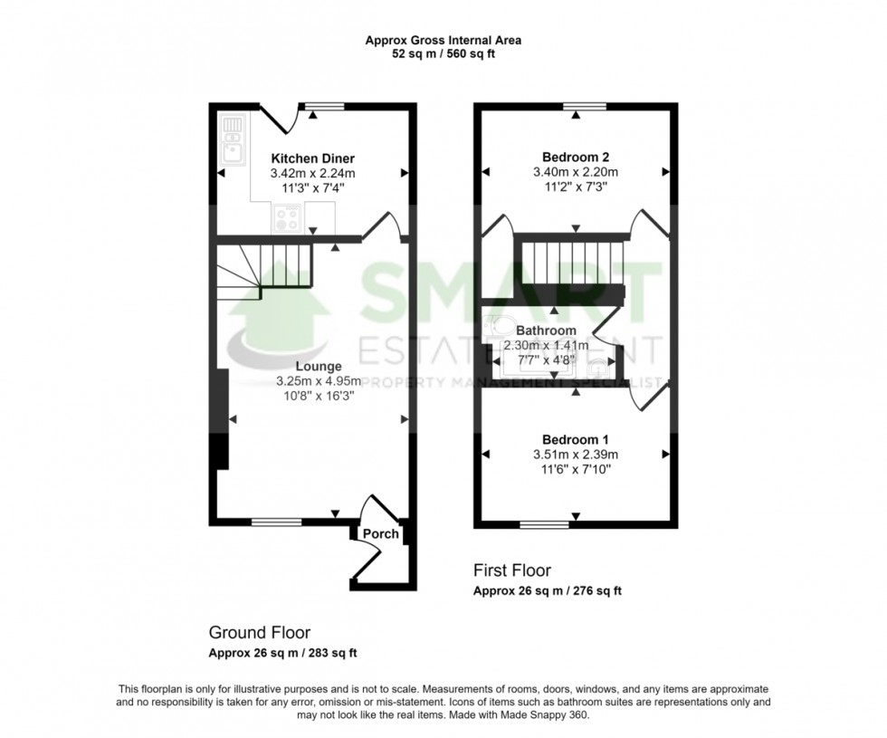 Floorplan for Willow Walk, Exeter