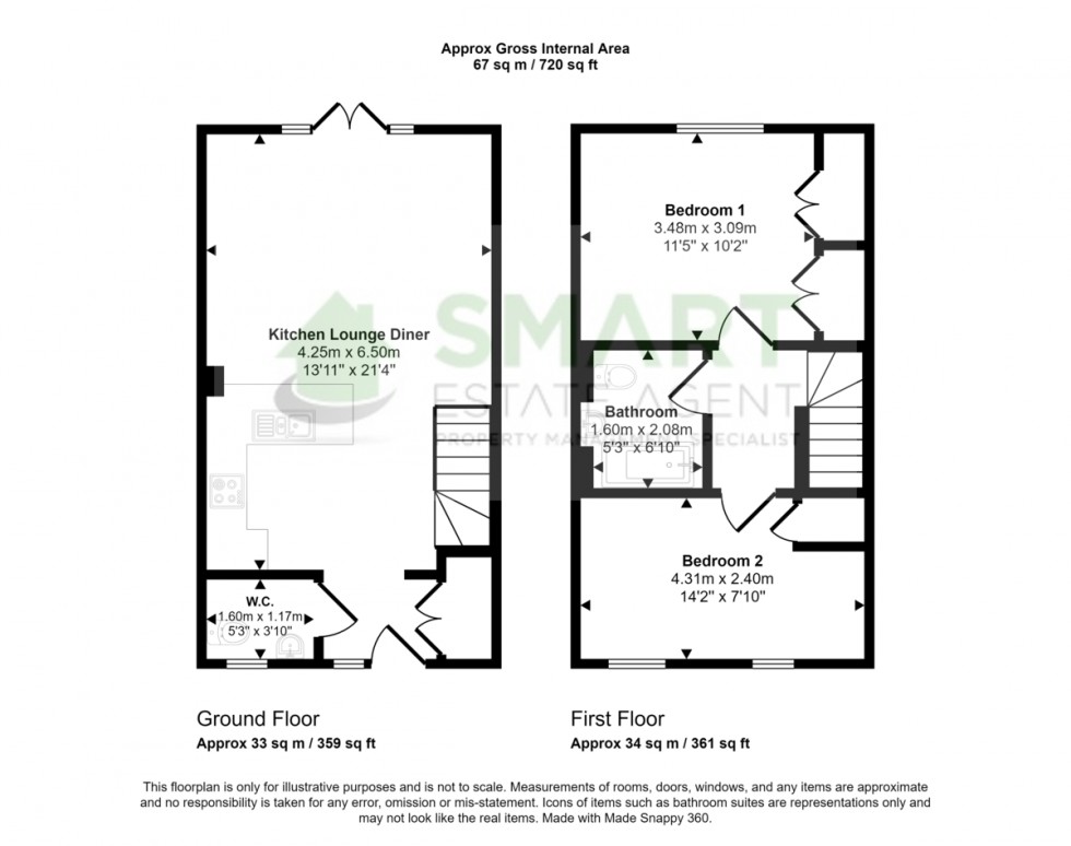 Floorplan for Roman Avenue, Exeter