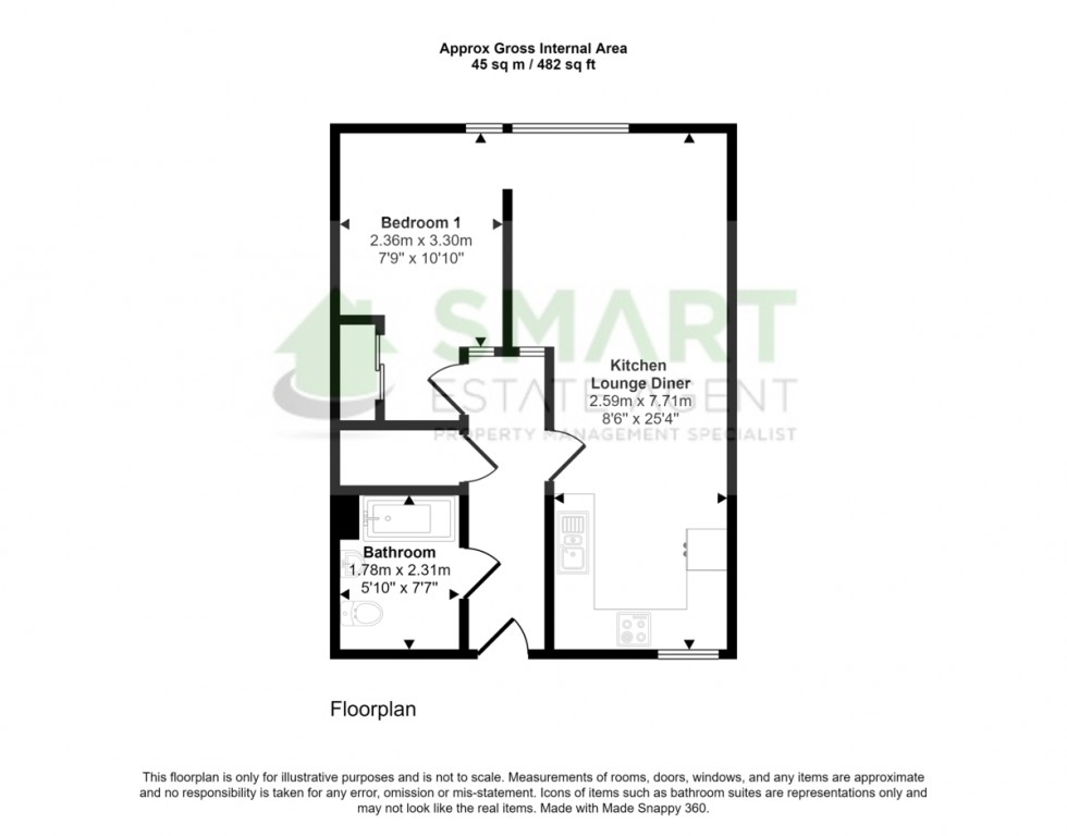 Floorplan for Bedford House , Exeter