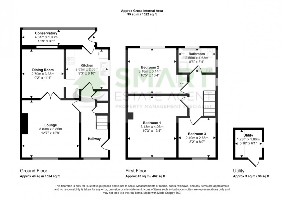 Floorplan for Meadow Way, Exeter