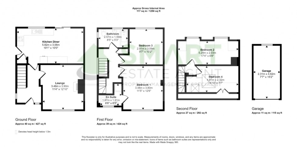 Floorplan for Lower Kings Avenue, Exeter