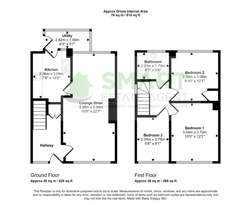 Floorplan for Cottey Crescent, Exeter