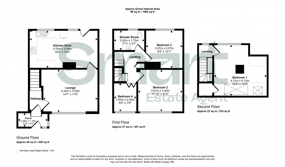Floorplan for Wellpark Close, Exeter
