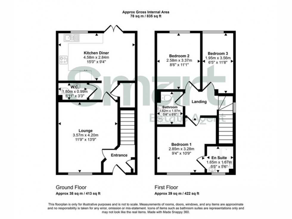 Floorplan for Cranbrook, Exeter