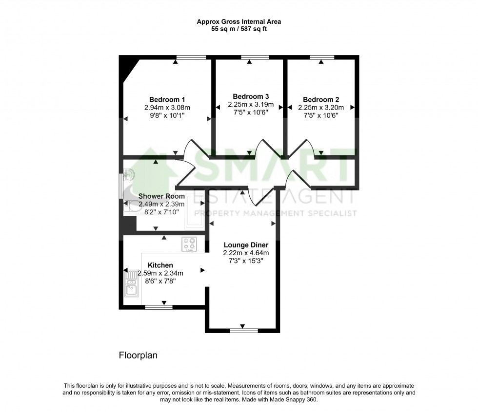 Floorplan for Mount Pleasant Road, Exeter