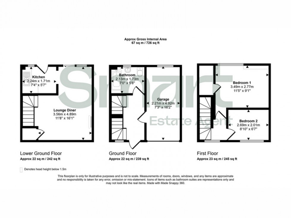 Floorplan for Falkland Close, Exeter