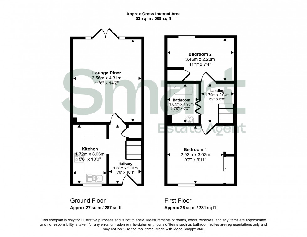 Floorplan for Chelmsford Road, Exeter