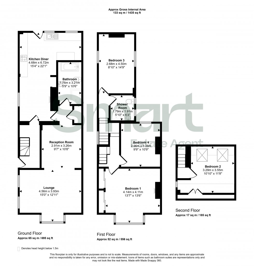 Floorplan for Willeys Avenue, Exeter