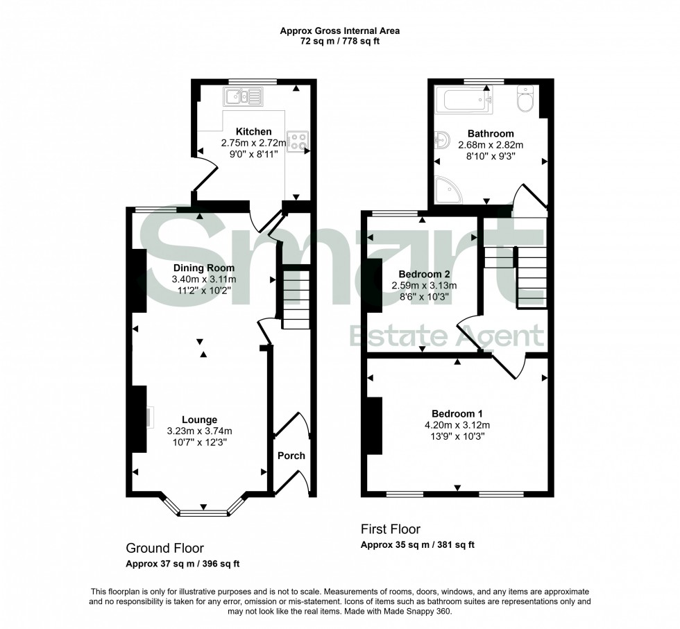 Floorplan for Churchill Road, Exeter