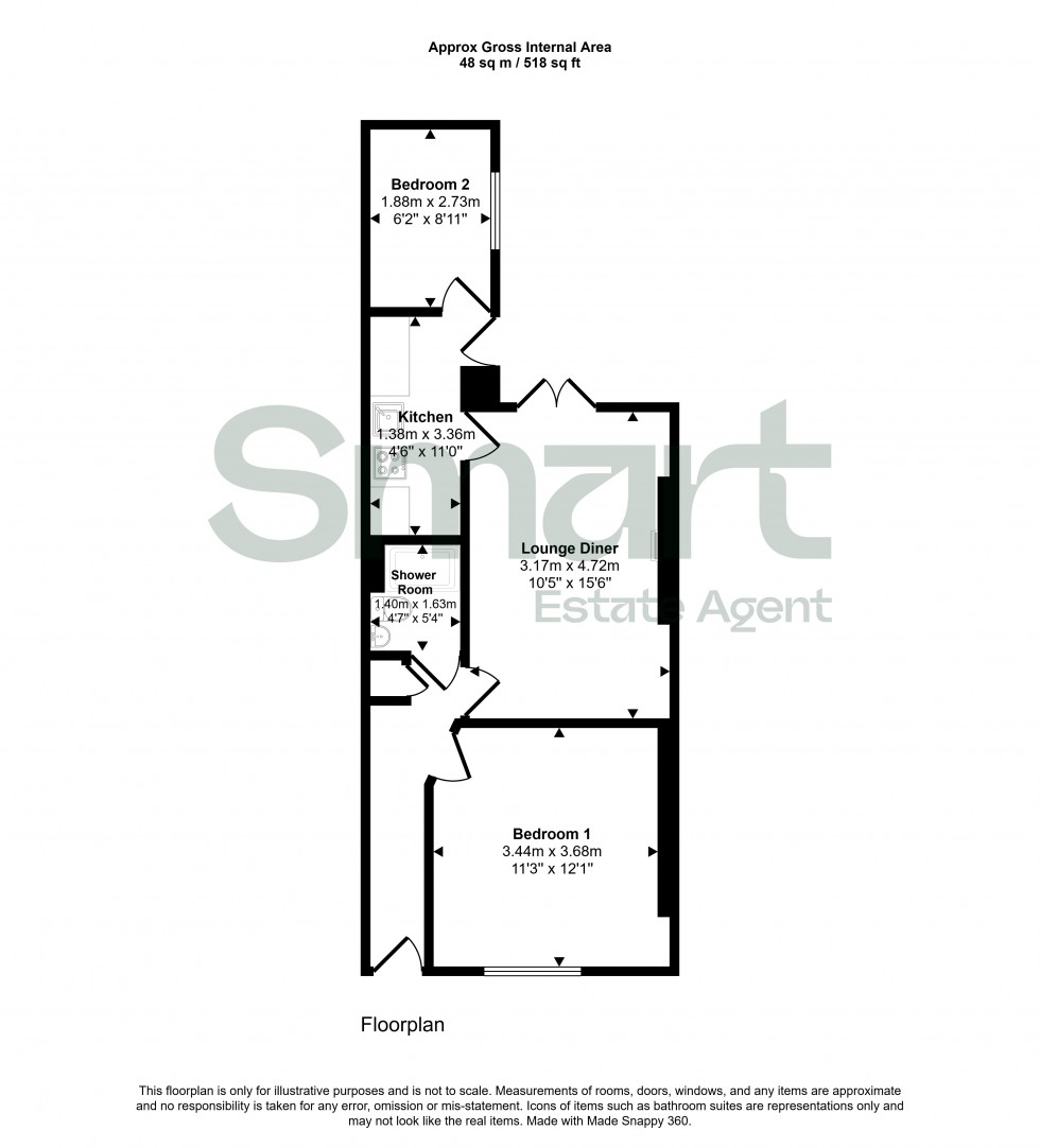 Floorplan for Bystock Terrace, Exeter