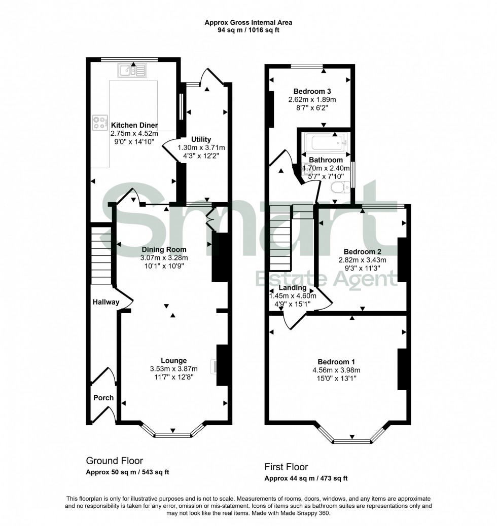 Floorplan for Wellington Road, Exeter