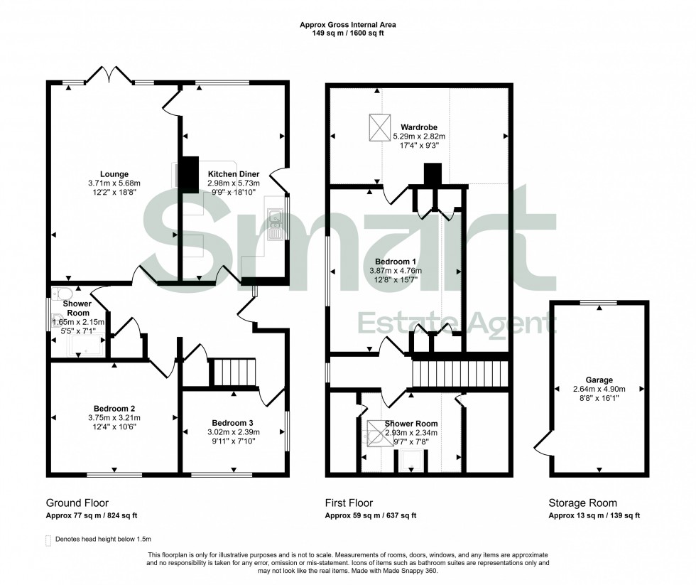 Floorplan for Union Road, Exeter