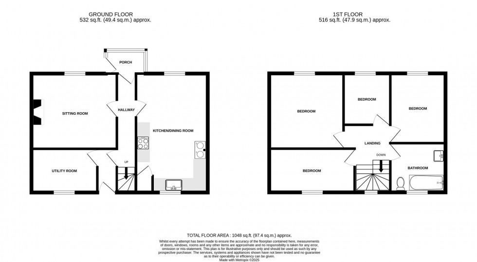 Floorplan for Upton Cross, Nr Liskeard.  PL14