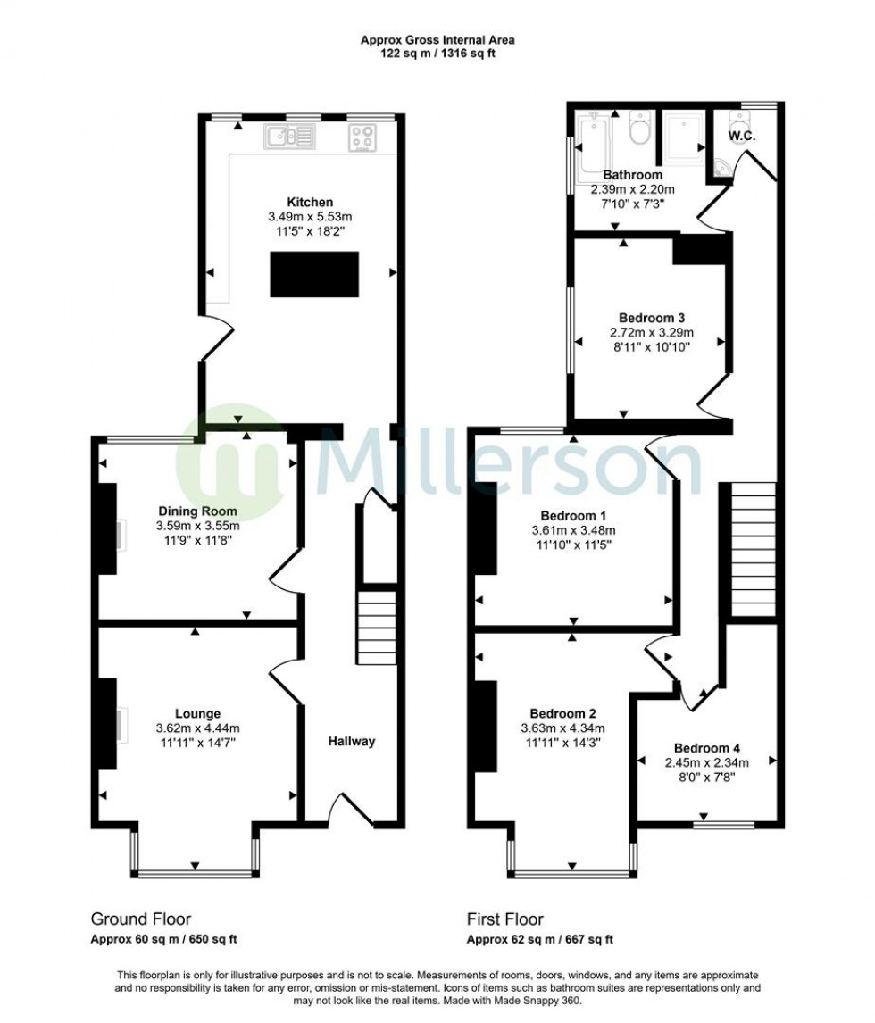 Floorplan for Beech Road, St. Austell