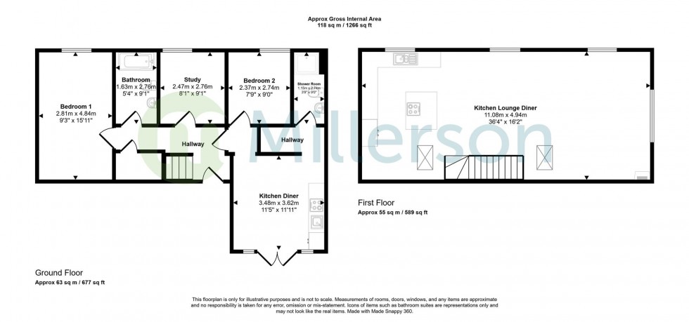 Floorplan for Phone Box Barn, Trenance Road, St. Issey
