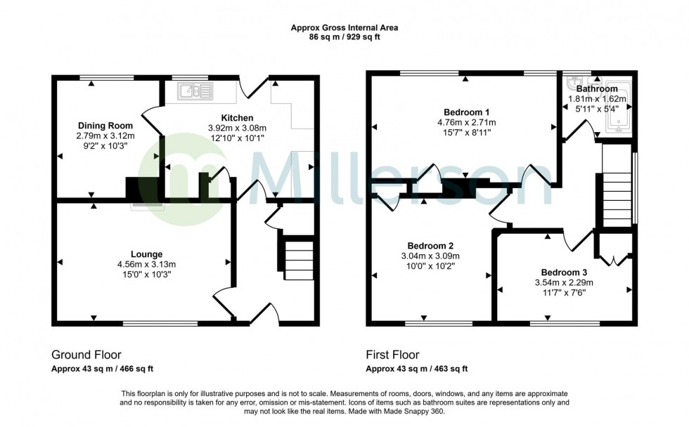Floorplan for Carnsmerry, Bugle, St. Austell