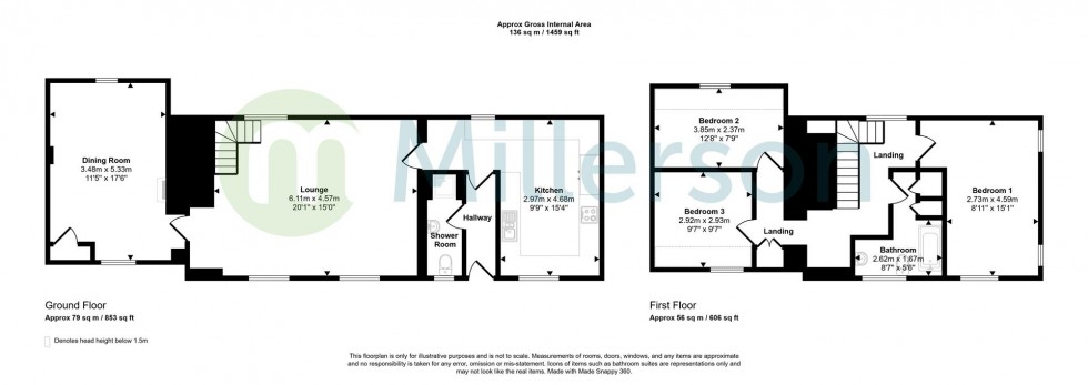 Floorplan for Fore Street, St. Dennis, St. Austell