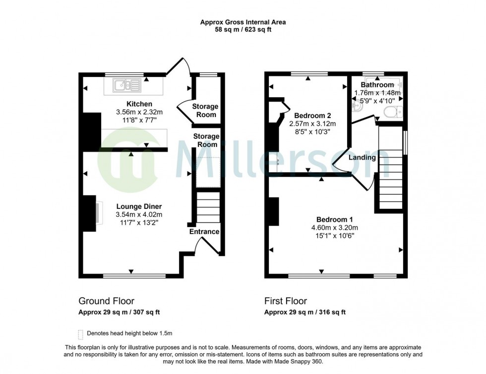 Floorplan for Trencreek Road, Newquay