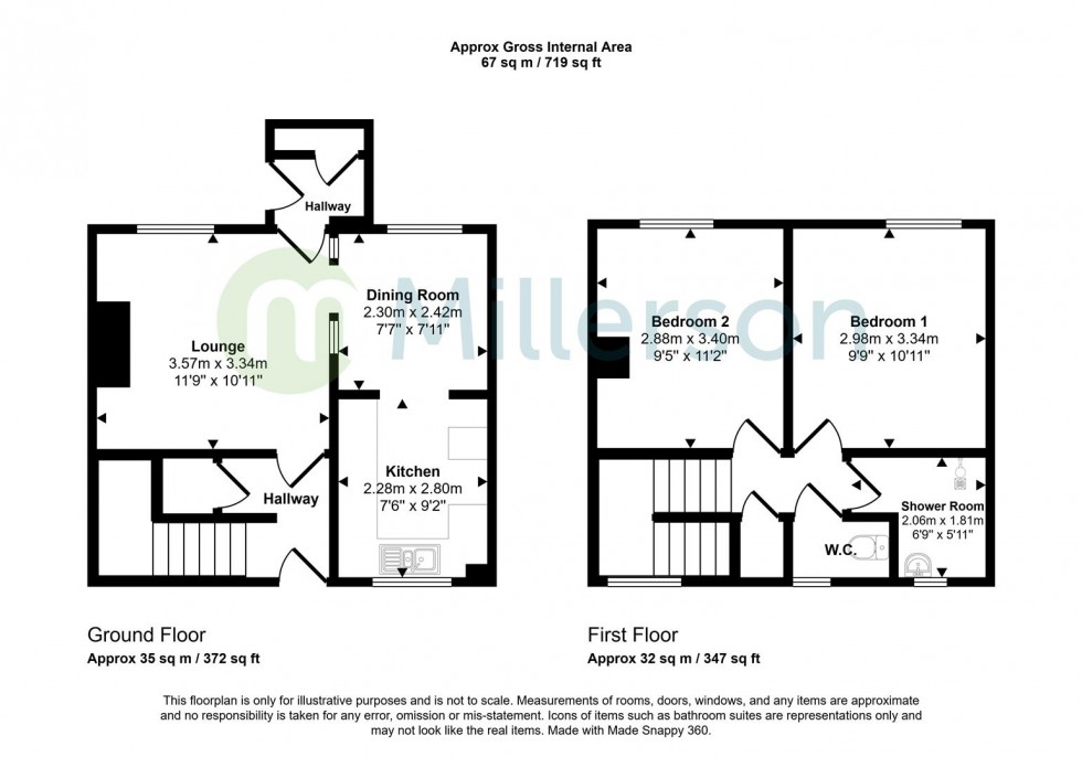 Floorplan for Polgrean Place, St. Blazey, Par