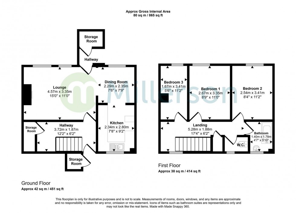 Floorplan for Polgrean Place, St. Blazey, Par