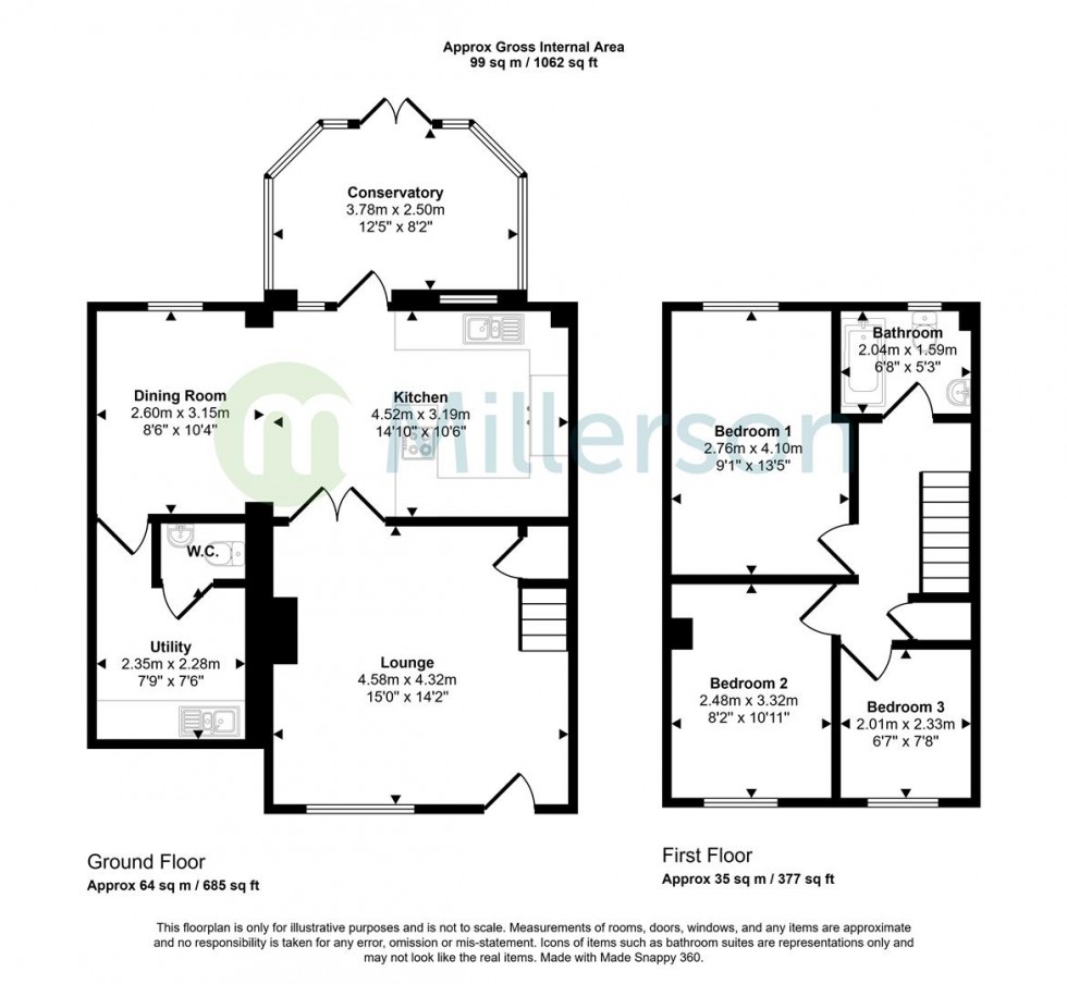 Floorplan for St. Sulien, Luxulyan, Bodmin