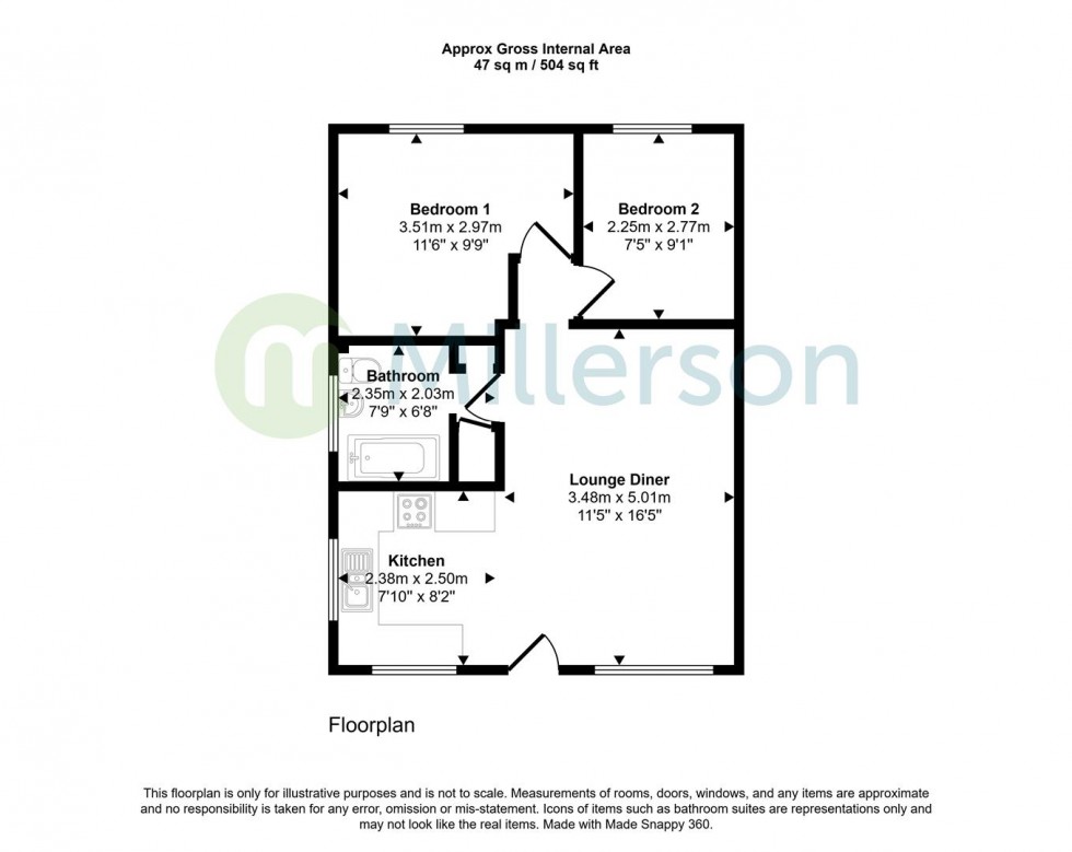 Floorplan for Poplars Court, Perranporth, Cornwall