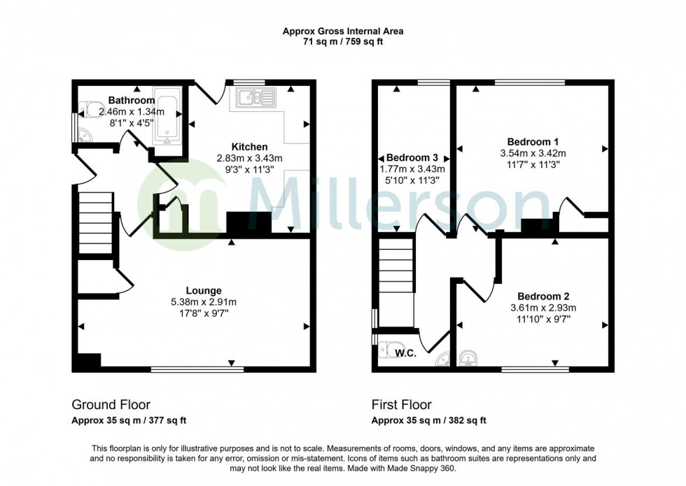 Floorplan for Highfield Avenue, St. Austell