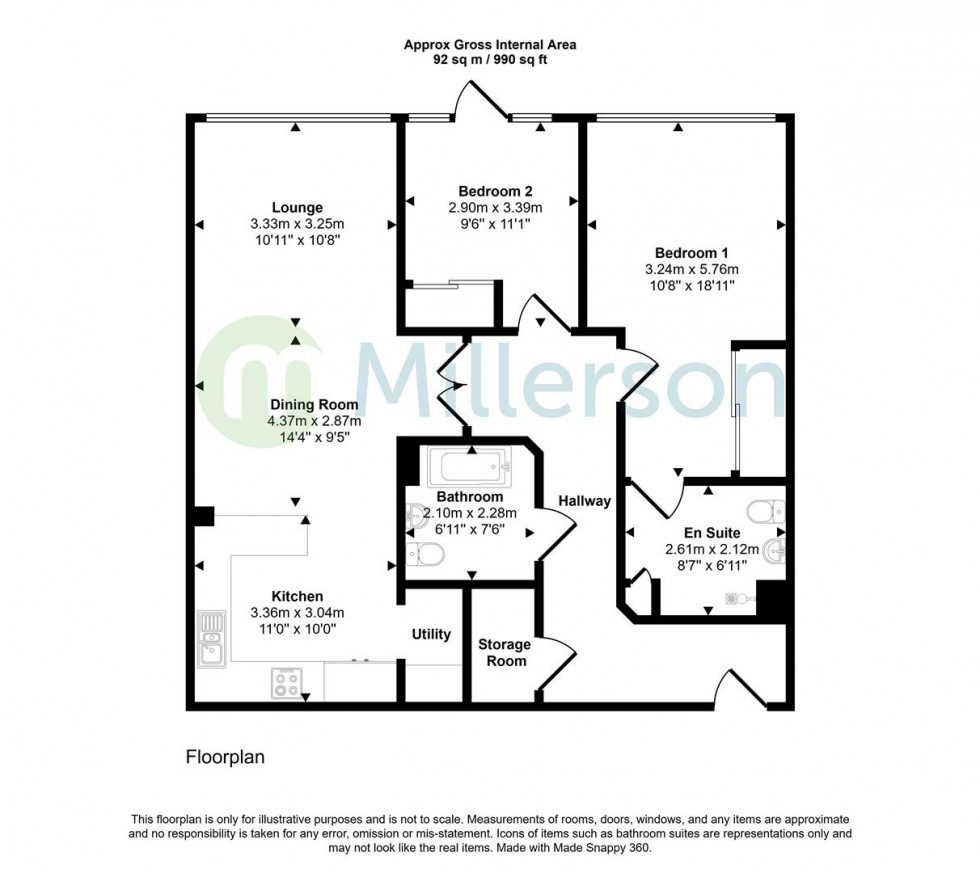 Floorplan for Sea Road, Carlyon Bay, St. Austell