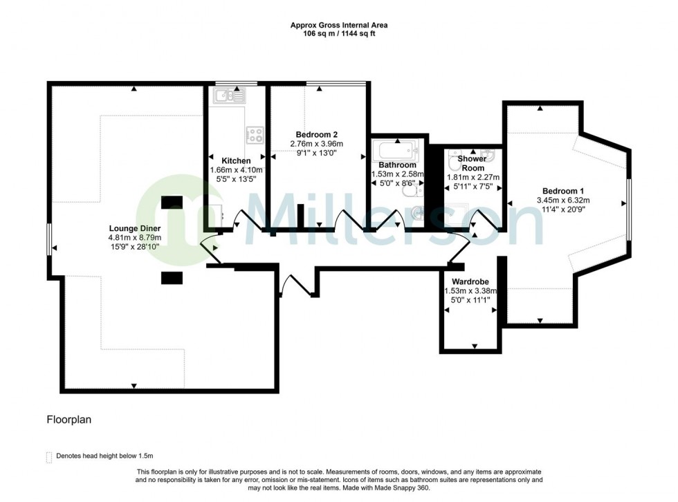 Floorplan for Bar Road, Falmouth