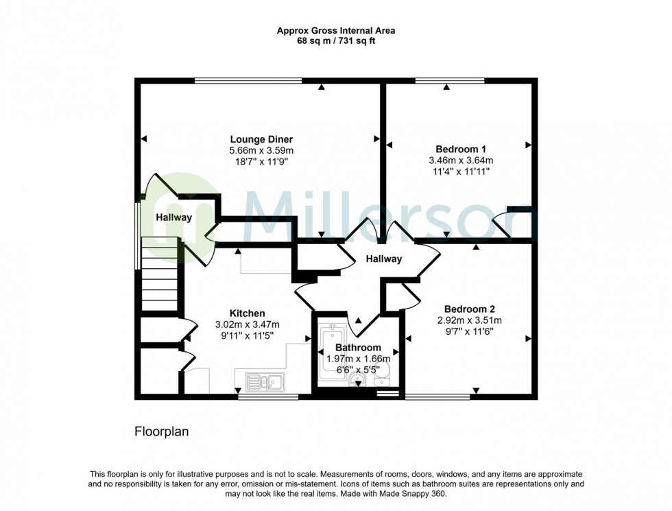 Floorplan for Elizabeth Road, St. Austell