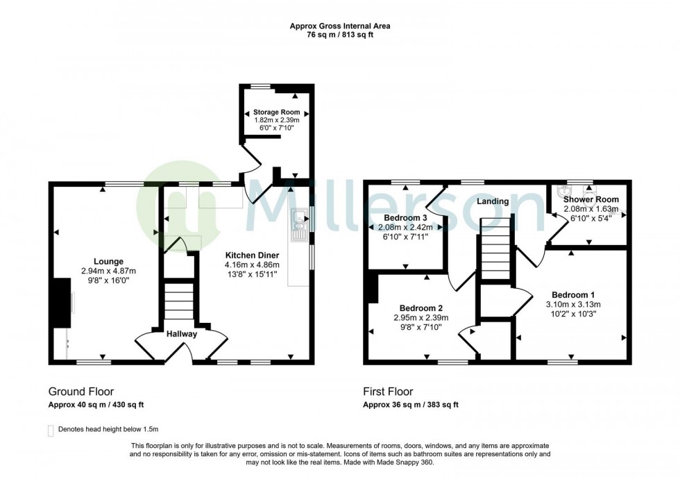 Floorplan for Beaconside, Foxhole, St. Austell