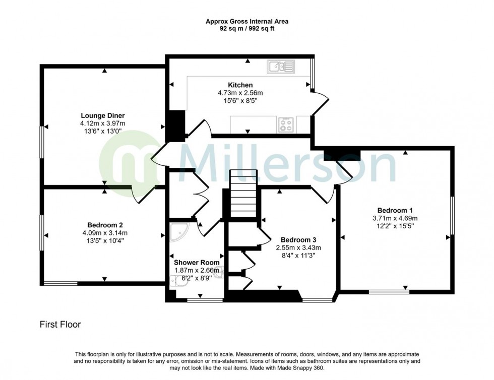 Floorplan for St. Gluvias Street, Penryn