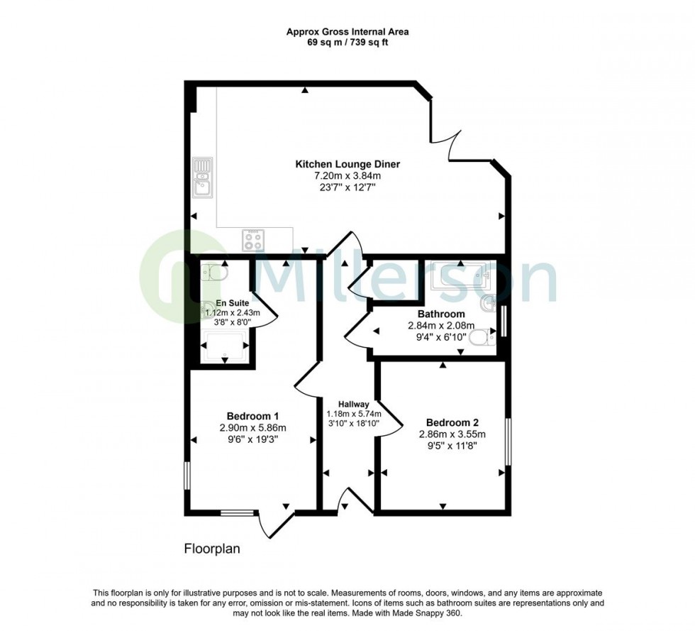 Floorplan for Clock Tower Court, Duporth, St. Austell