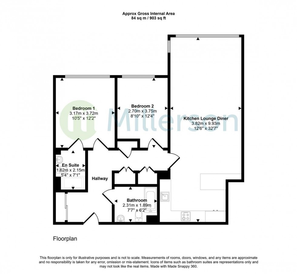 Floorplan for Rashleigh Road, Duporth, St. Austell