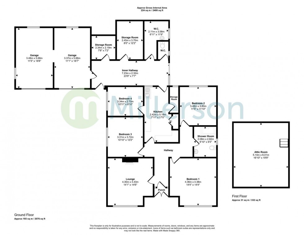 Floorplan for Church Road, St. Dennis, St. Austell