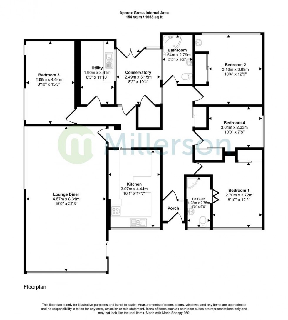 Floorplan for Sea Road, Carlyon Bay, St. Austell