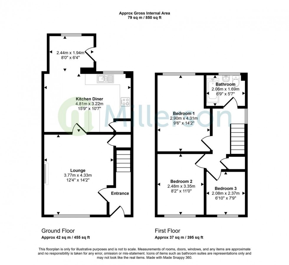 Floorplan for Old Roselyon Road, St. Blazey, Par