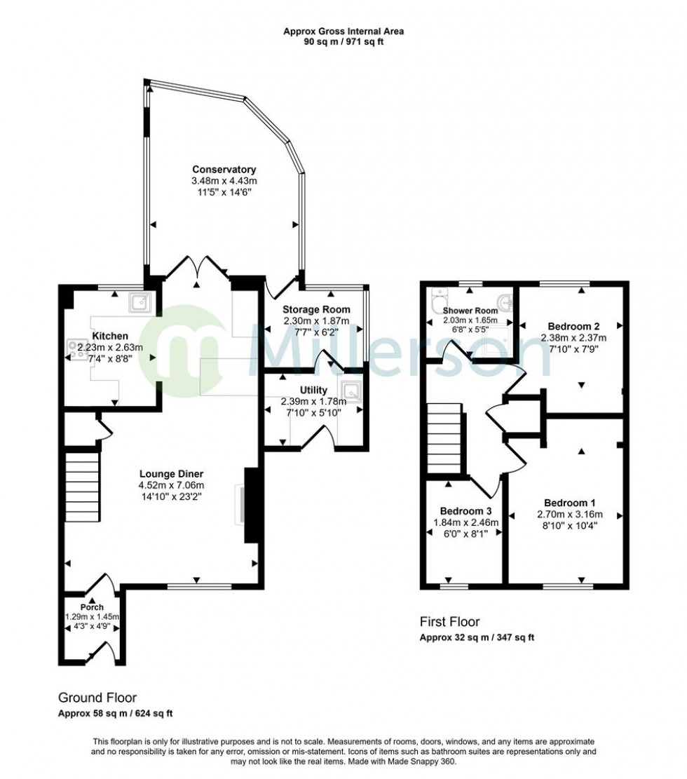 Floorplan for Springfield Close, St. Austell