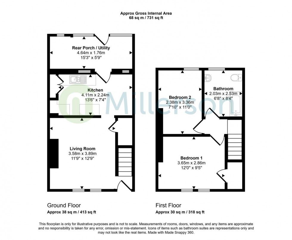 Floorplan for Eastbourne Road, St. Austell