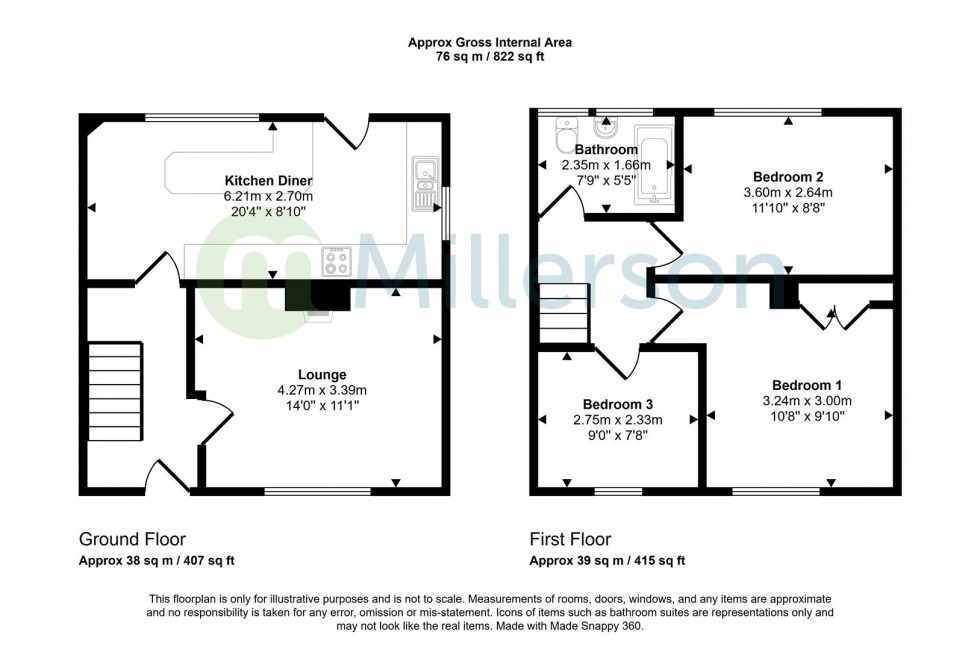 Floorplan for Cheviot Road, Newquay