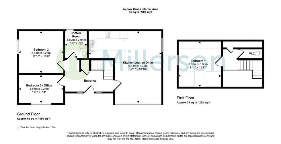 Floorplan for Beach Road, Carlyon Bay, St. Austell