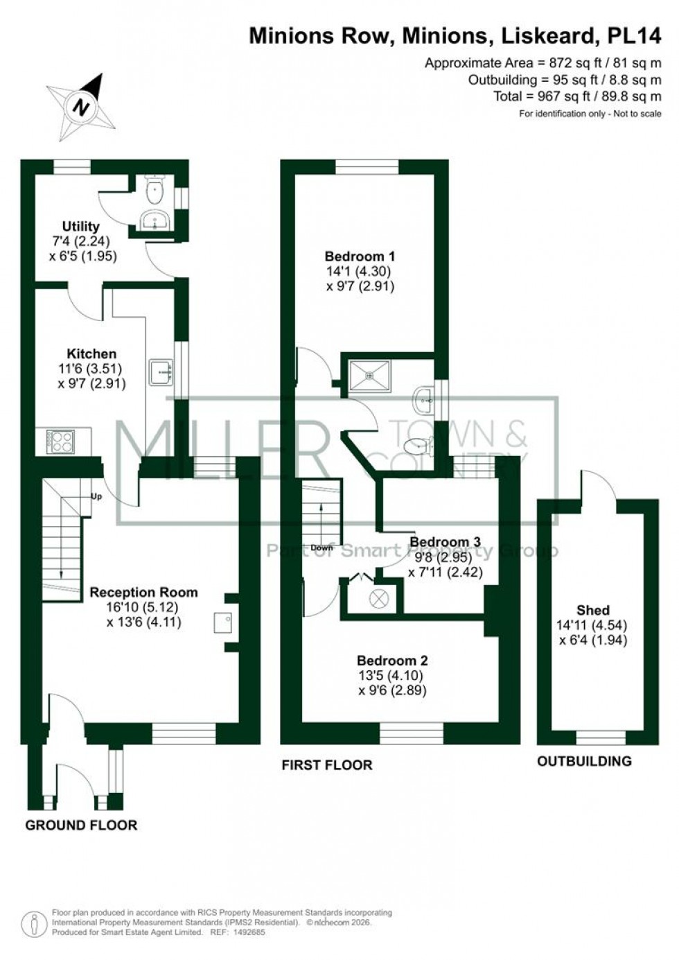Floorplan for Minions Row, Minions, Liskeard