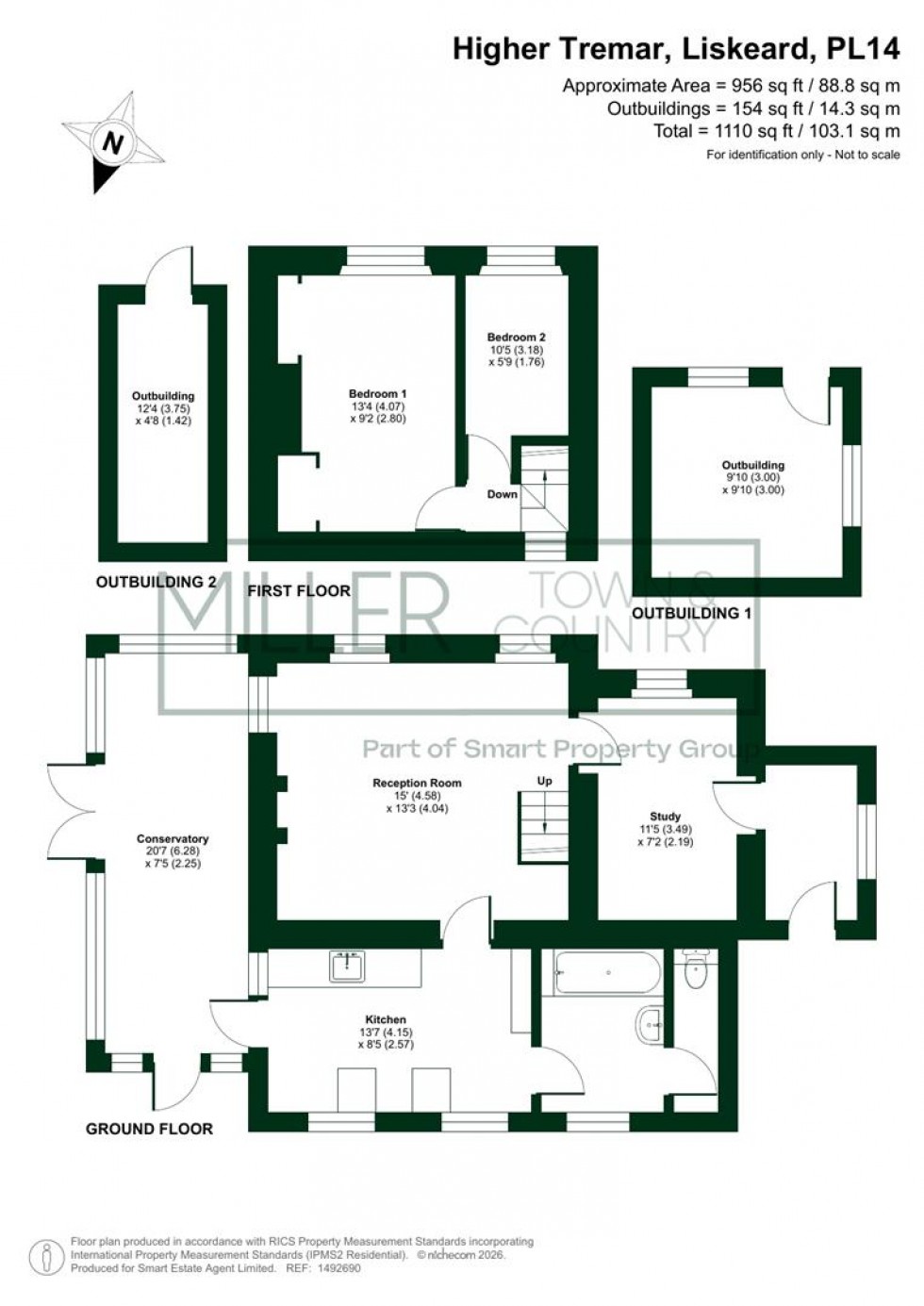 Floorplan for Higher Tremar, Liskeard