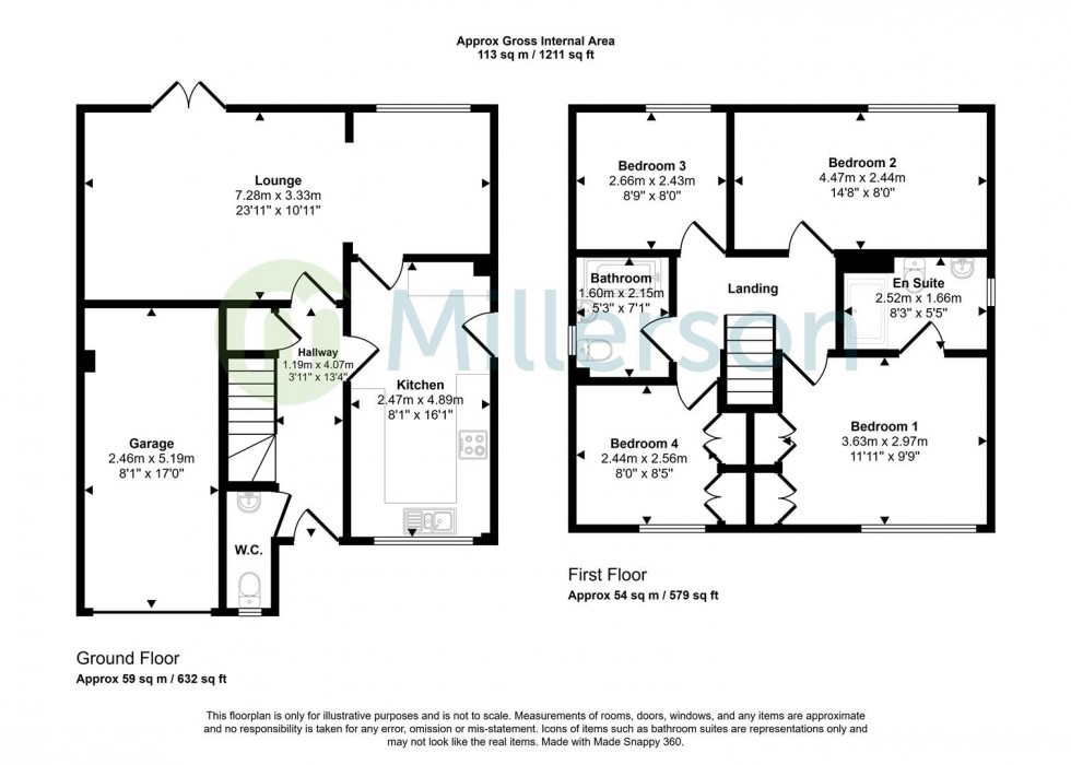 Floorplan for Hillside Meadows, Foxhole, St. Austell