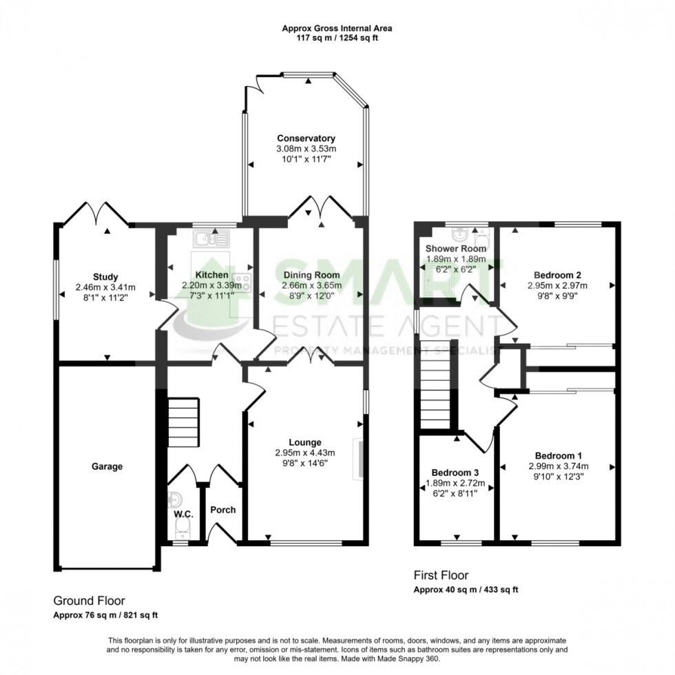 Floorplan for Roseland Drive, Exeter, EX1