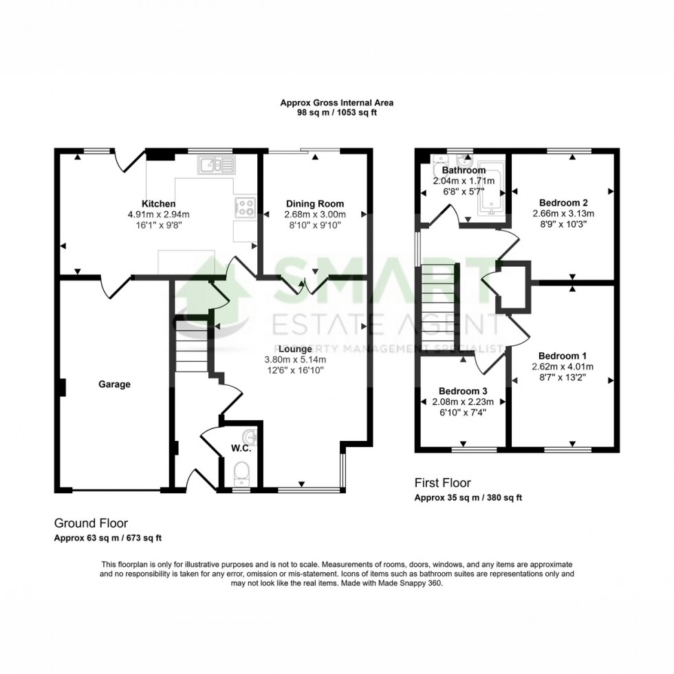 Floorplan for Creely Close, Exeter, EX2